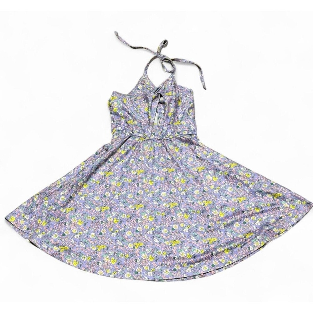Bailey's Blossoms Girls 5T Purple Floral Halter Twirl Dress Cottagecore